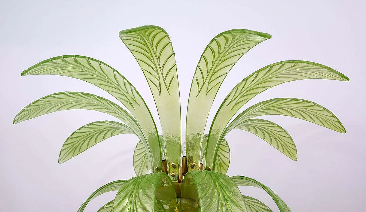 Palm-shaped floor lamp in Murano glass and brass, 1970s 8