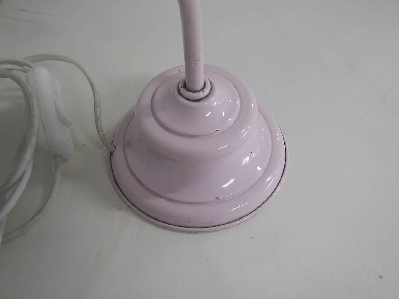 White and pink glass table lamp, 1970s 7