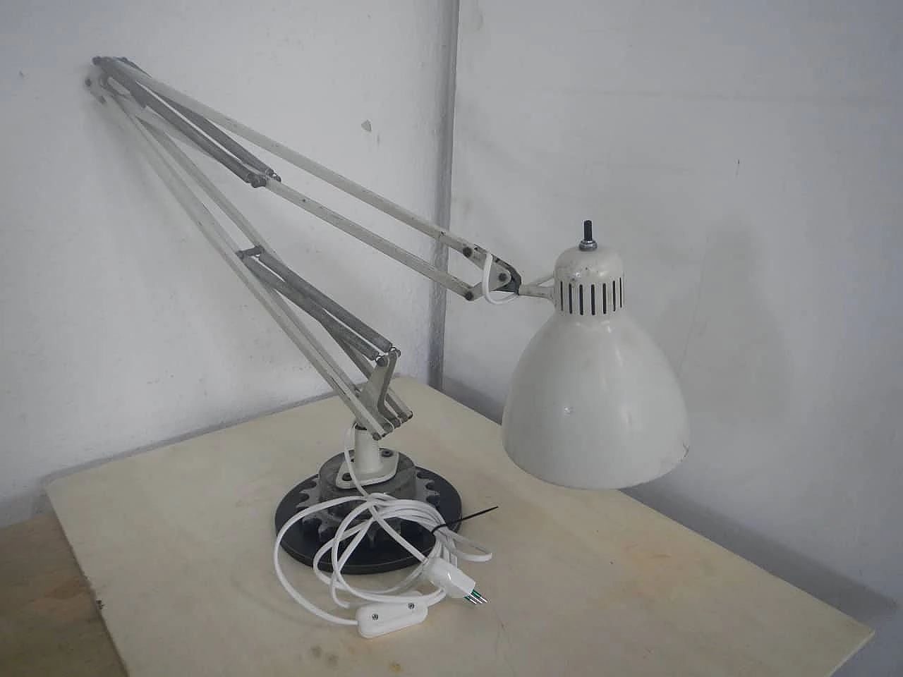 White metal table lamp, 1960s 2