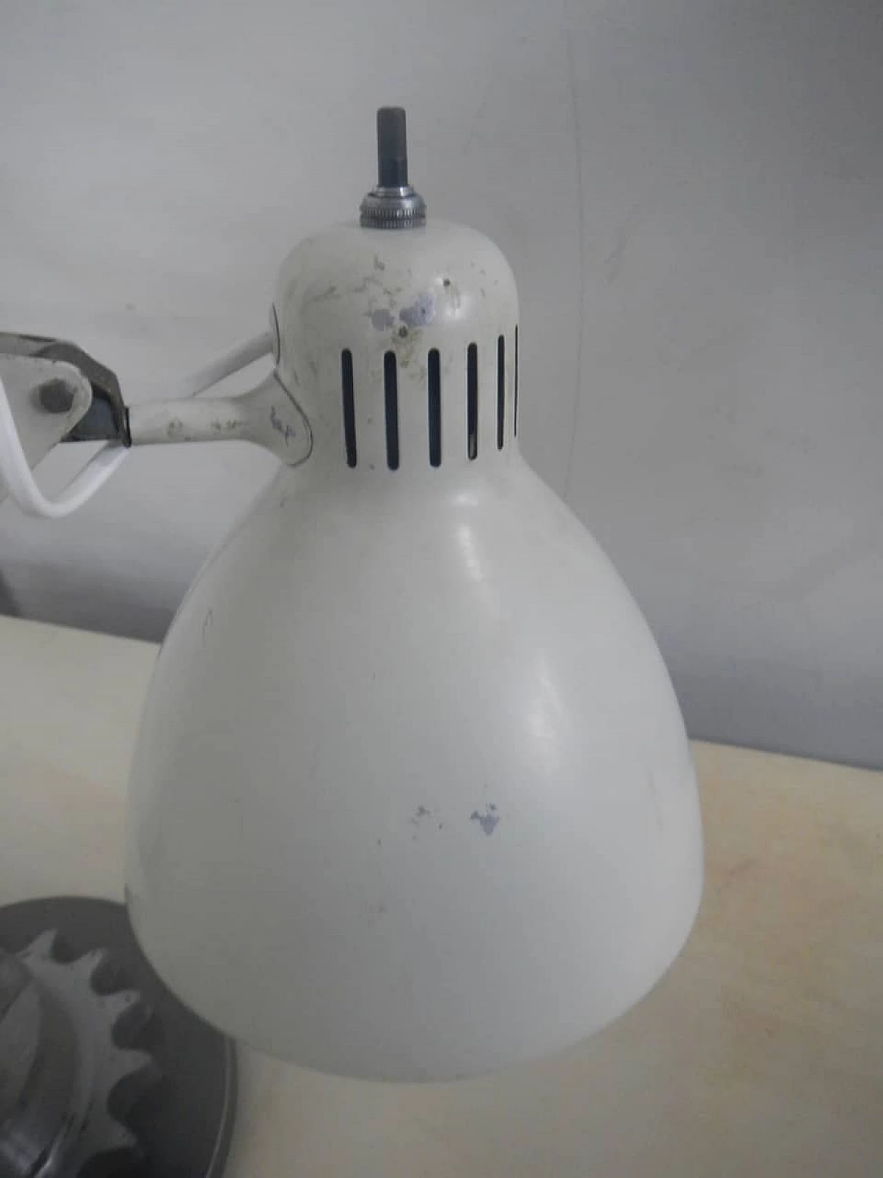 White metal table lamp, 1960s 7