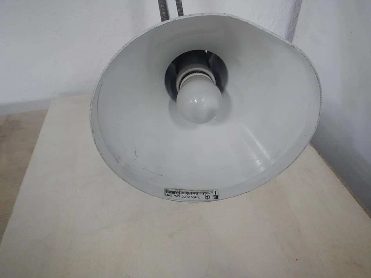 White metal table lamp by Emmedi, 1960s 4