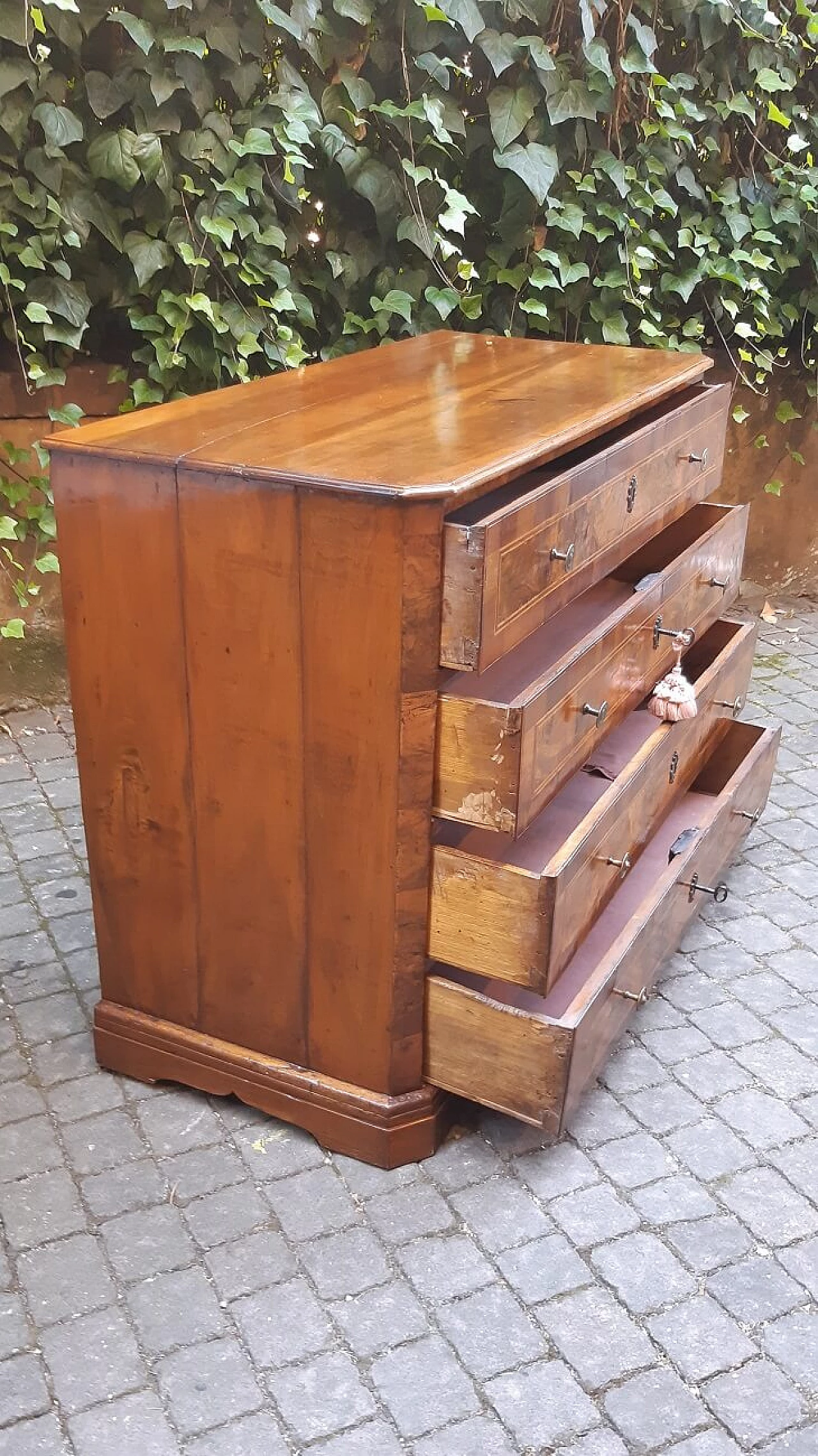 Solid walnut dresser with walnut-root panelled front, 18th century 4