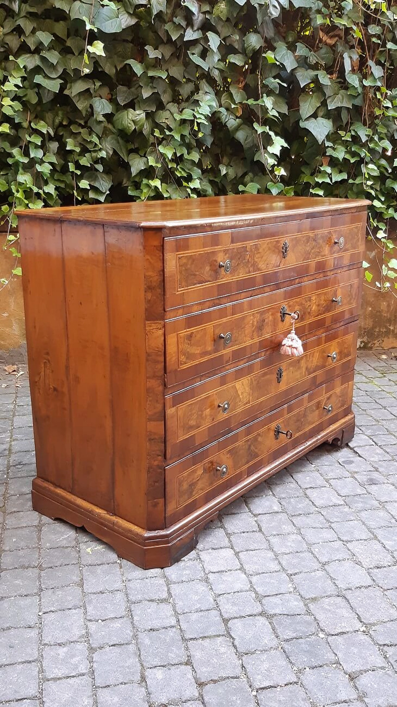 Solid walnut dresser with walnut-root panelled front, 18th century 5