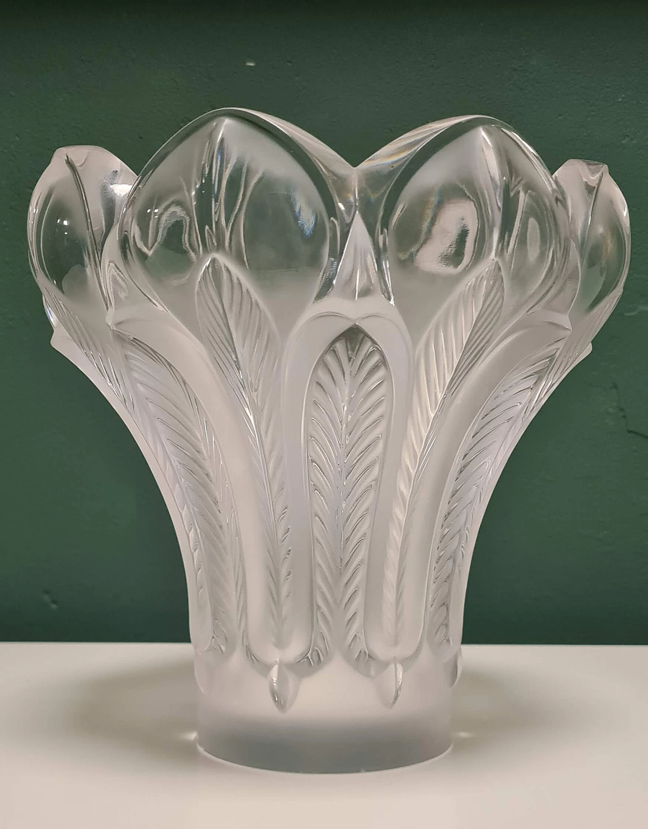 Esna glass vase by Lalique, 1980s 2