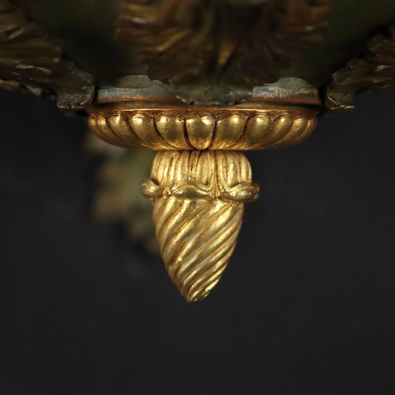 Coppia di applique stile Impero in bronzo brunito e dorato, inizio '900 5