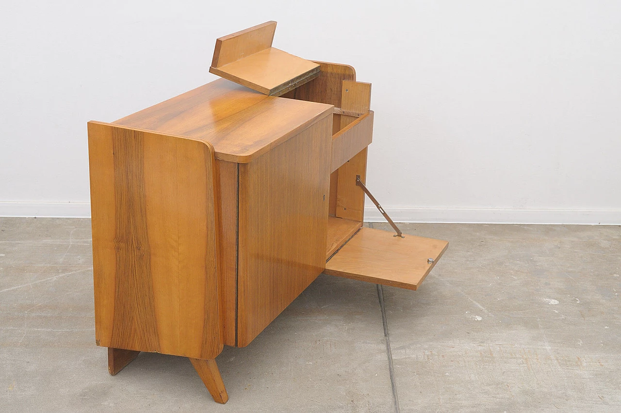 Walnut veneer and plywood TV cabinet by František Jirák for Tatra Nábytok, 1960s 10