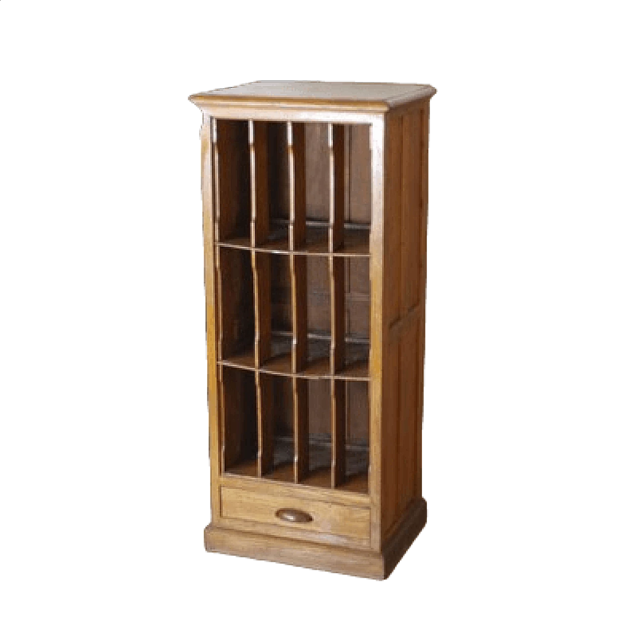 Mobile da archivio postale in noce con scomparti a giorno e cassetto, anni '40 7