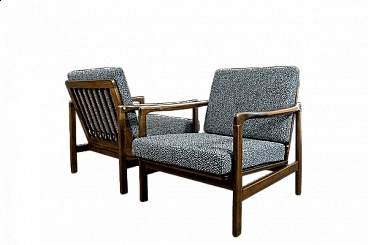 Pair of beech armchairs B-7522 by Zenon Bączyk, 1960s