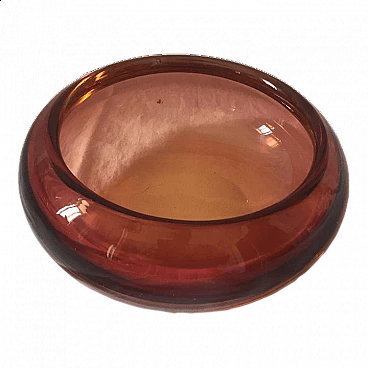 Posacenere rotondo in vetro sommerso di Murano, anni '70