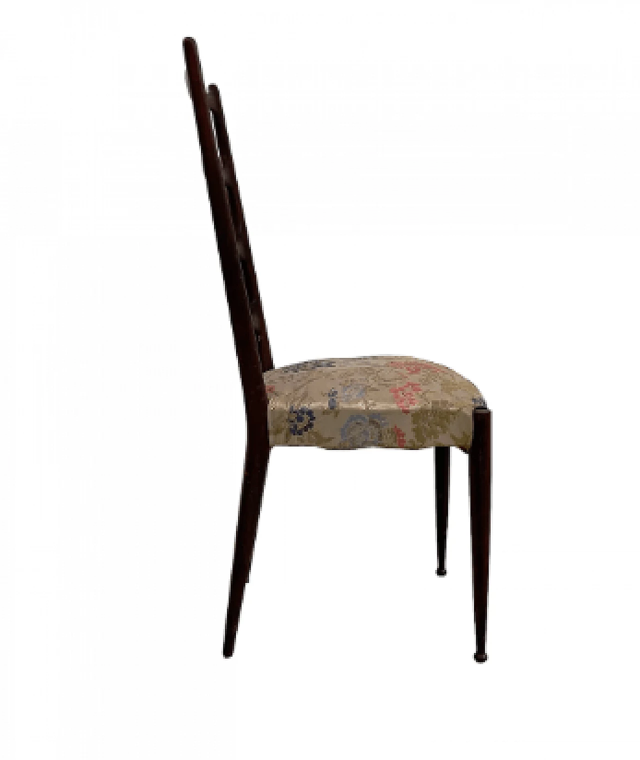 5 Sedie in mogano e tessuto di Paolo Buffa, anni '50 3