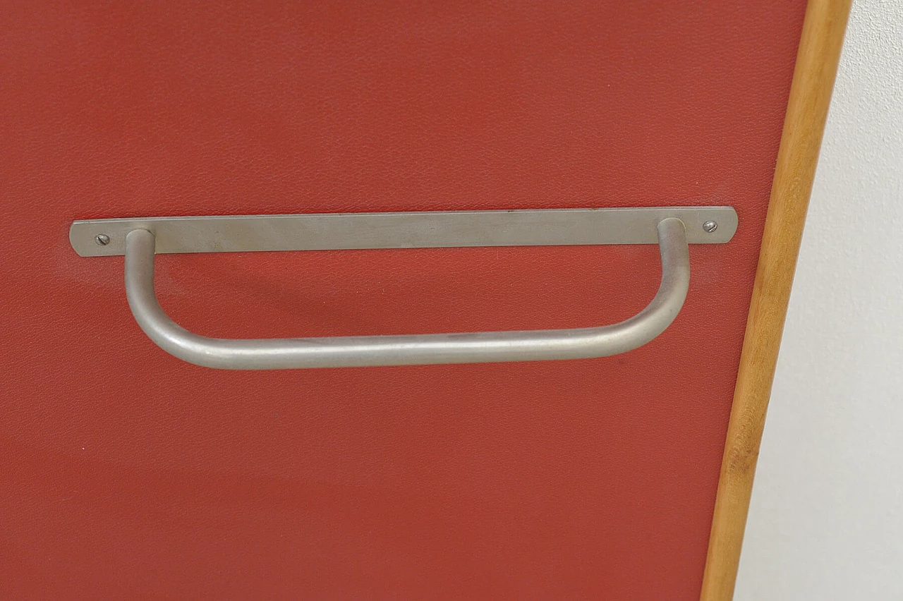 Appendiabiti in compensato, legno, similpelle e metallo di Drevokov, anni '50 7