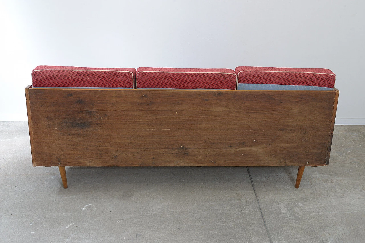 Beech and fabric sofa bed by Drevotvar, 1970s 11