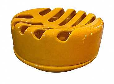 Yellow ceramic ashtray by Liisi Beckmann for Gabbianelli, 1970s