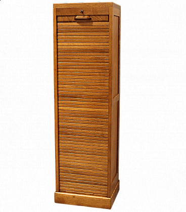 Oak single shutter filing cabinet, early 20th century