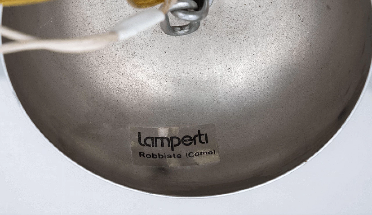 Blown glass and chromed metal chandelier by Lamperti, 1970s 8