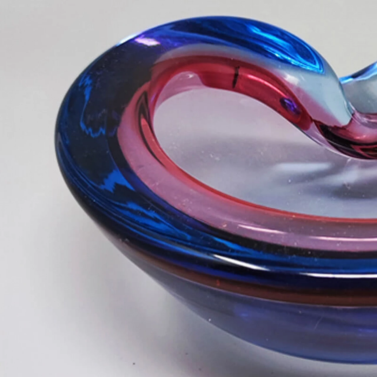 Ashtray by Flavio Poli for Seguso blue and pink, 1960s 6
