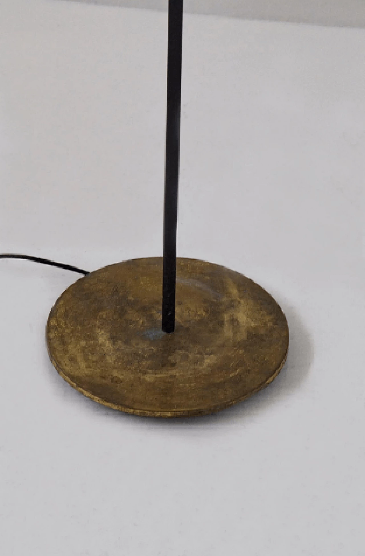 Metal and glass floor lamp attributed to Oluce, 1950s 6