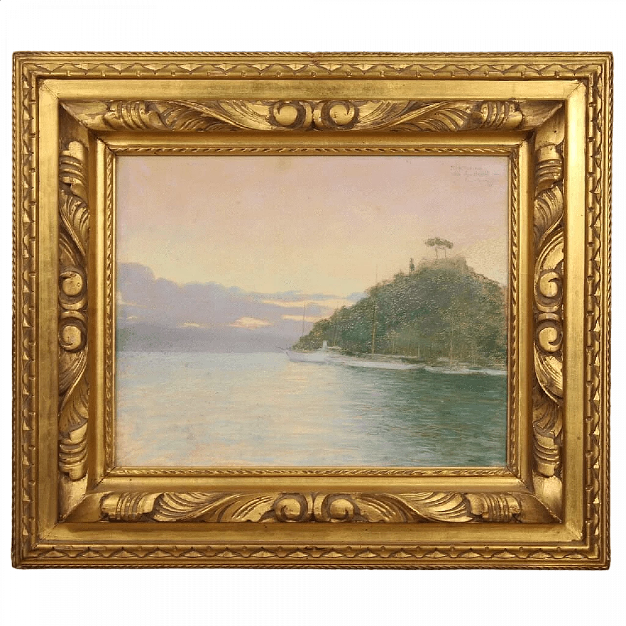 Romolo Pergola, Veduta di Portofino, pastello, 1948 16