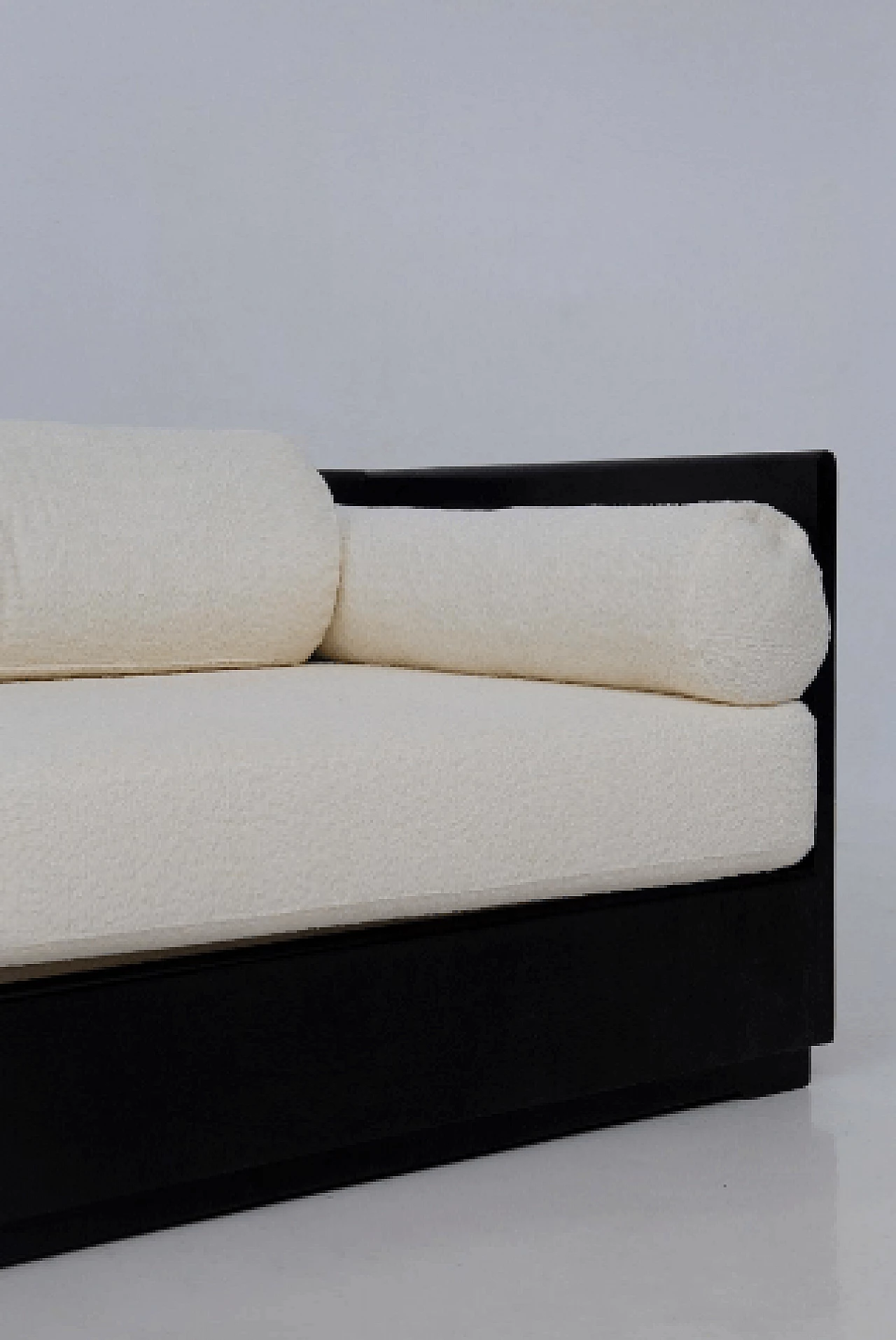 Wood and white bouclé fabric sofa bed by Gavina, 1970s 15