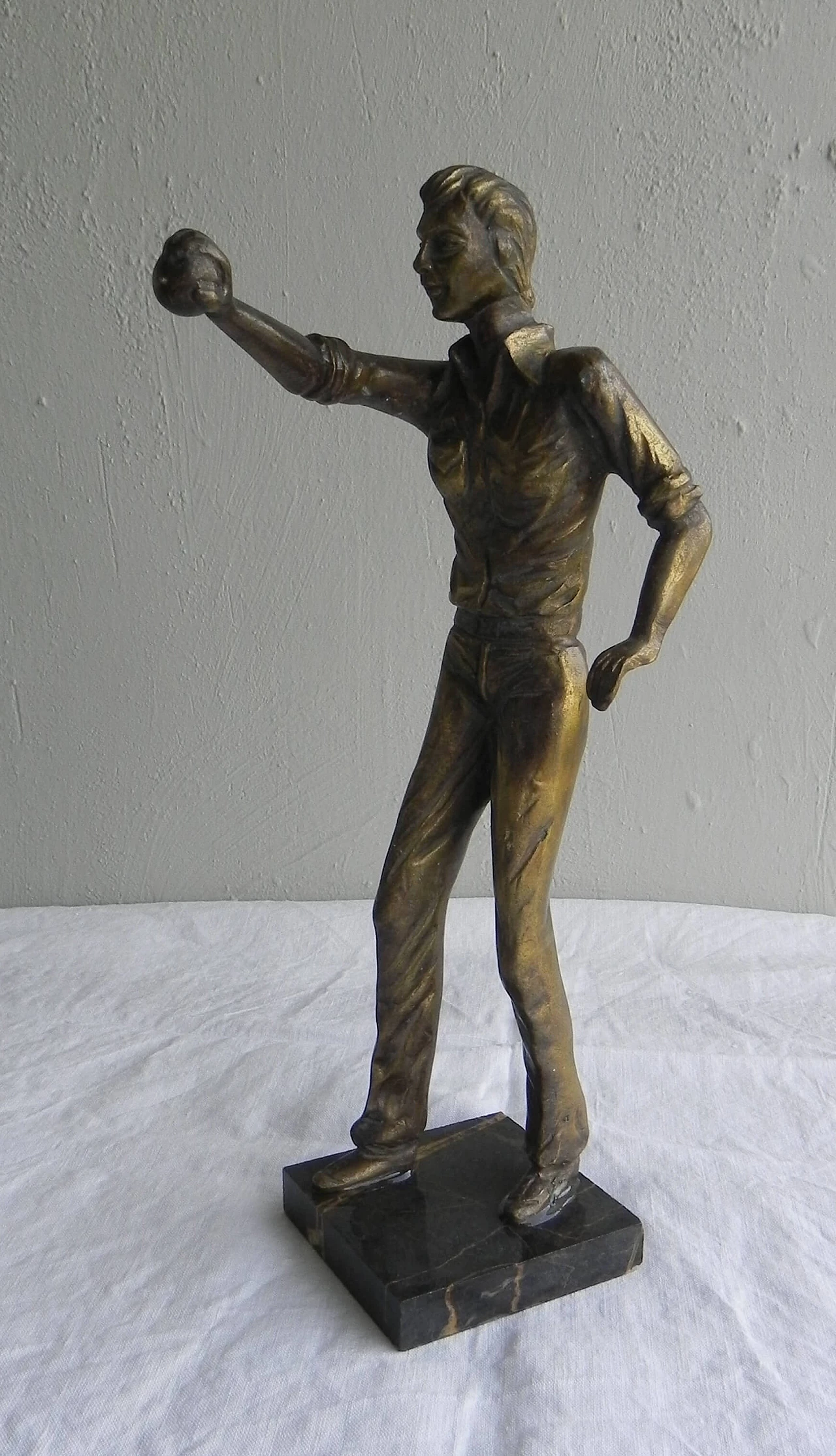 Joueures de Pétanque, scultura in bronzo nello stile di Oscar Ruffony, anni '40 1