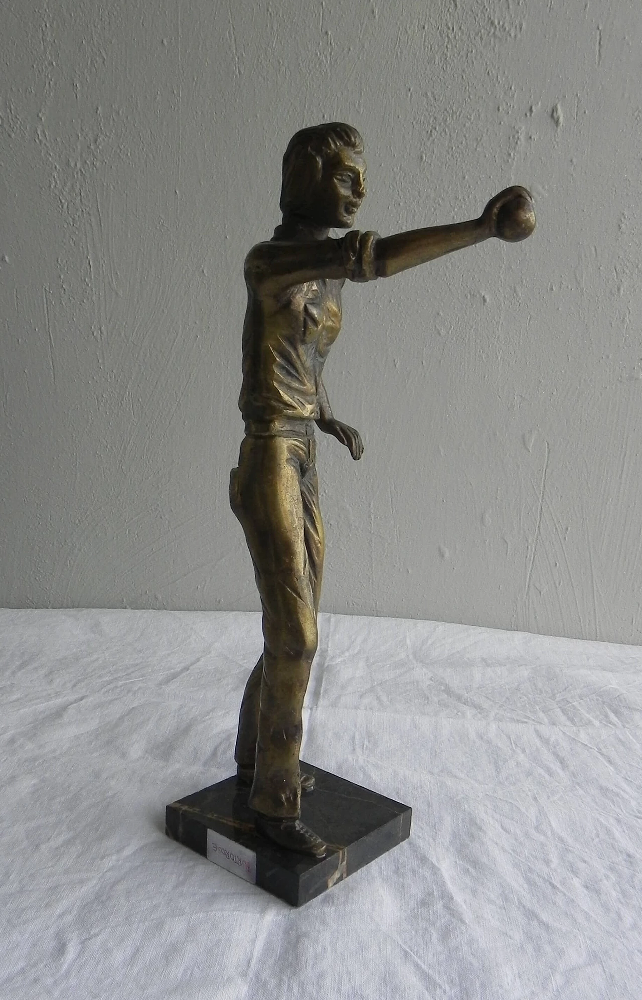 Joueures de Pétanque, scultura in bronzo nello stile di Oscar Ruffony, anni '40 3