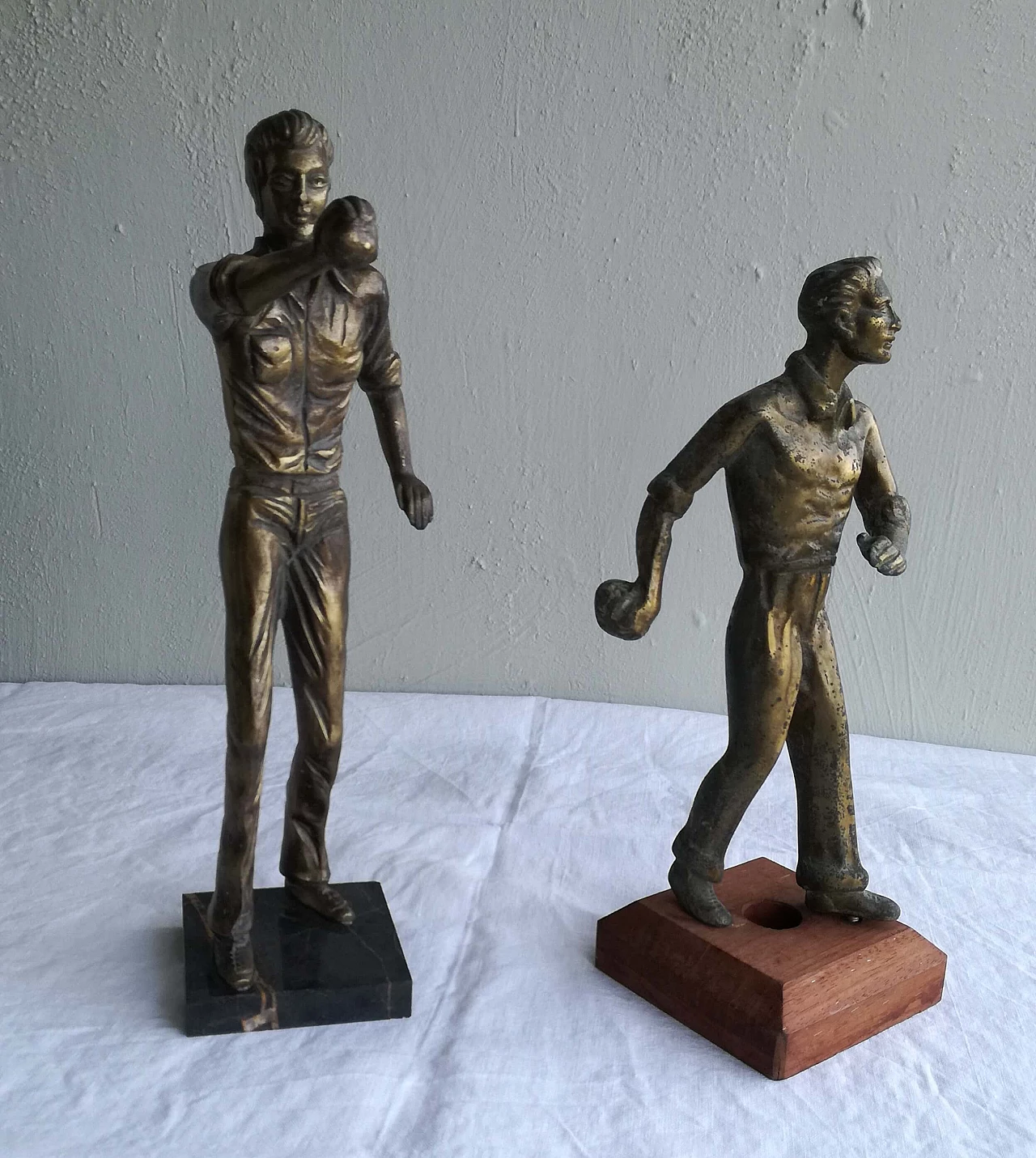 Joueures de Pétanque, scultura in bronzo nello stile di Oscar Ruffony, anni '40 11