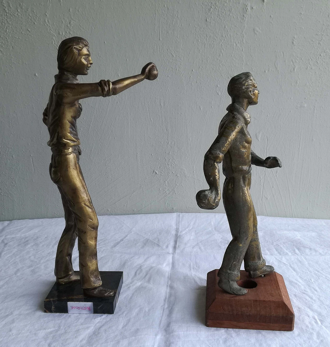 Joueures de Pétanque, scultura in bronzo nello stile di Oscar Ruffony, anni '40 12