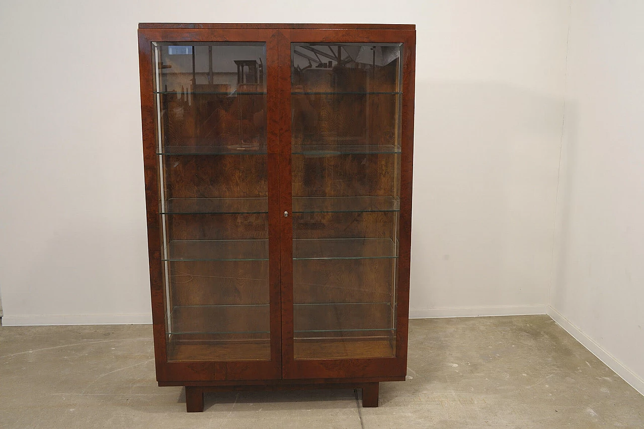 Vetrina Art Déco cecoslovacca in noce, anni '30 3