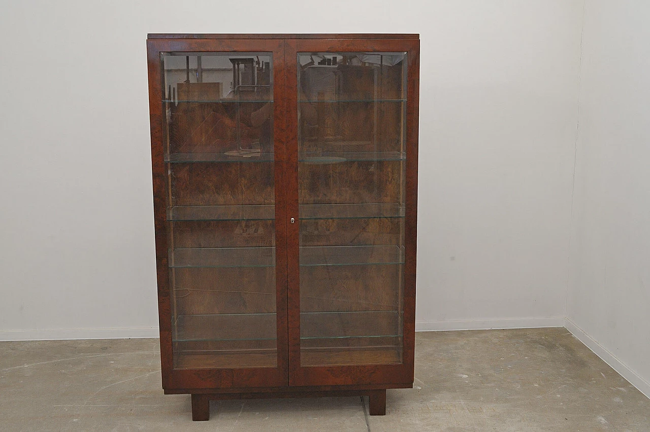 Vetrina Art Déco cecoslovacca in noce, anni '30 5