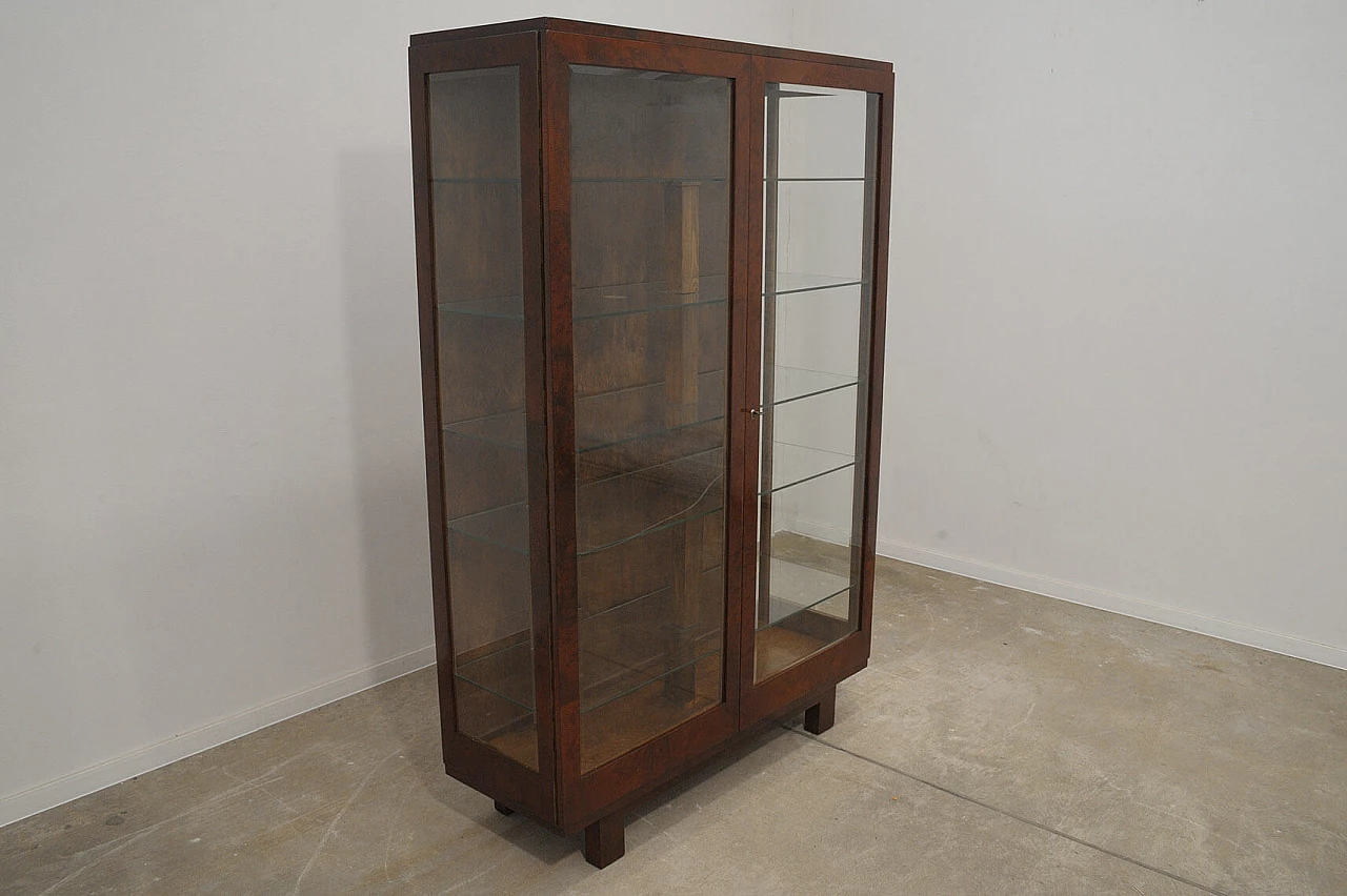 Vetrina Art Déco cecoslovacca in noce, anni '30 6