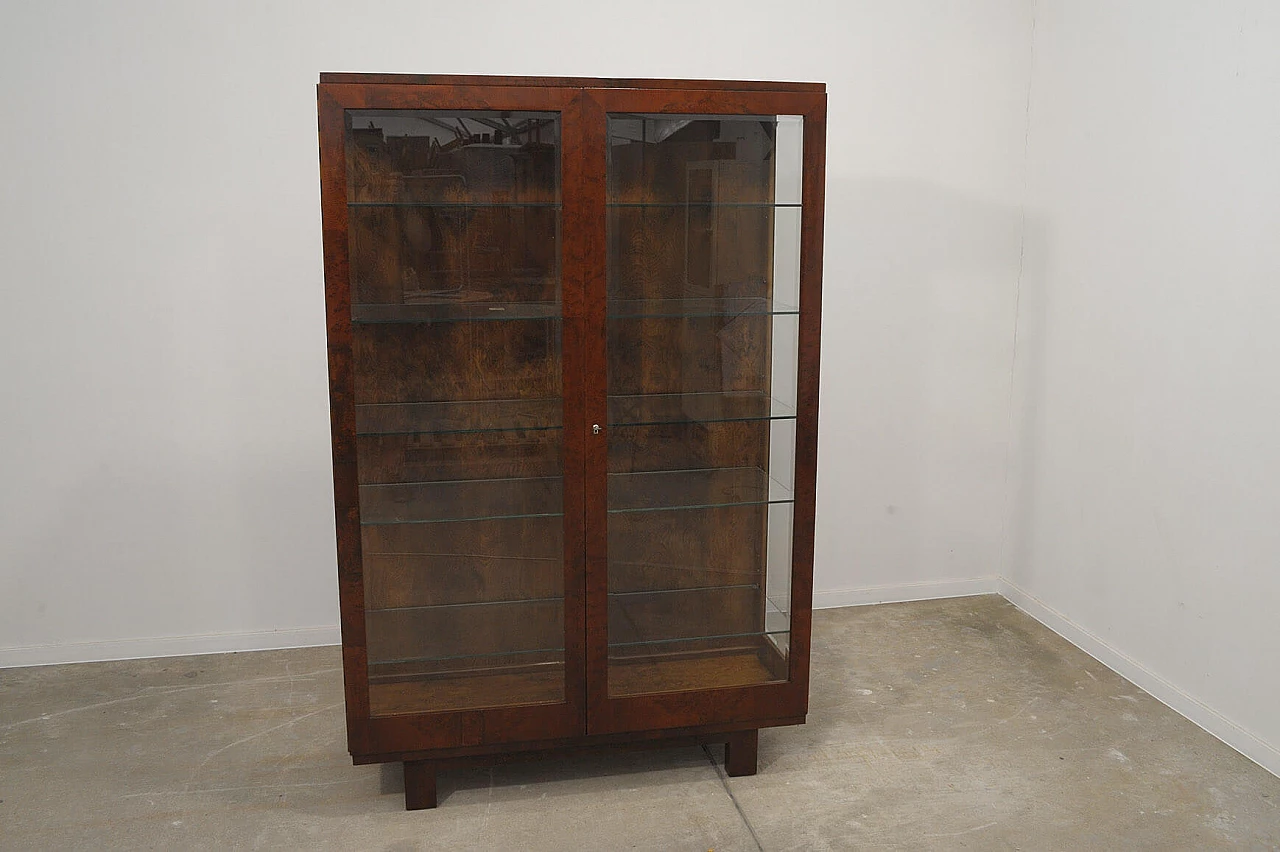 Vetrina Art Déco cecoslovacca in noce, anni '30 7