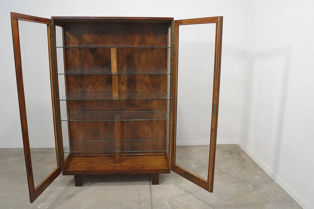 Vetrina Art Déco cecoslovacca in noce, anni '30 9