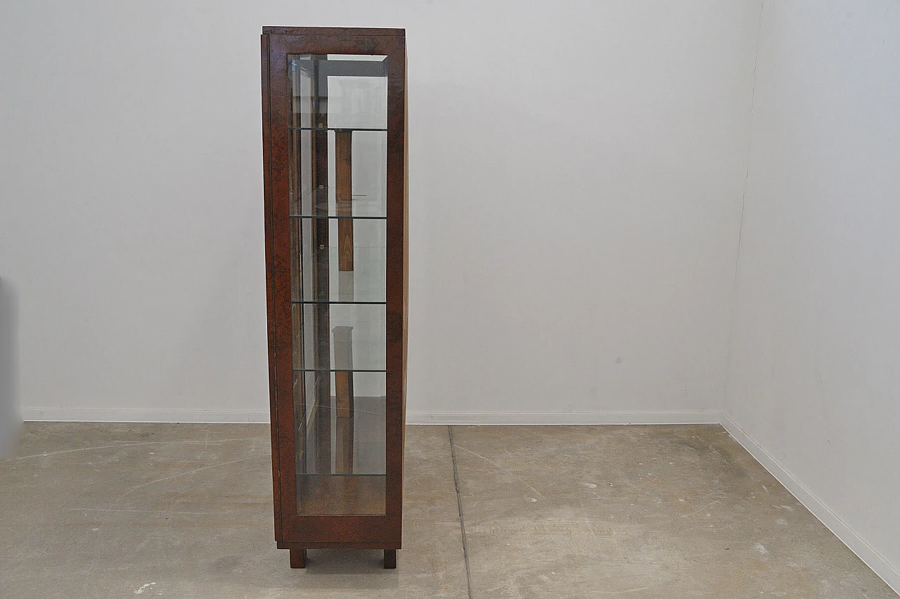 Vetrina Art Déco cecoslovacca in noce, anni '30 14