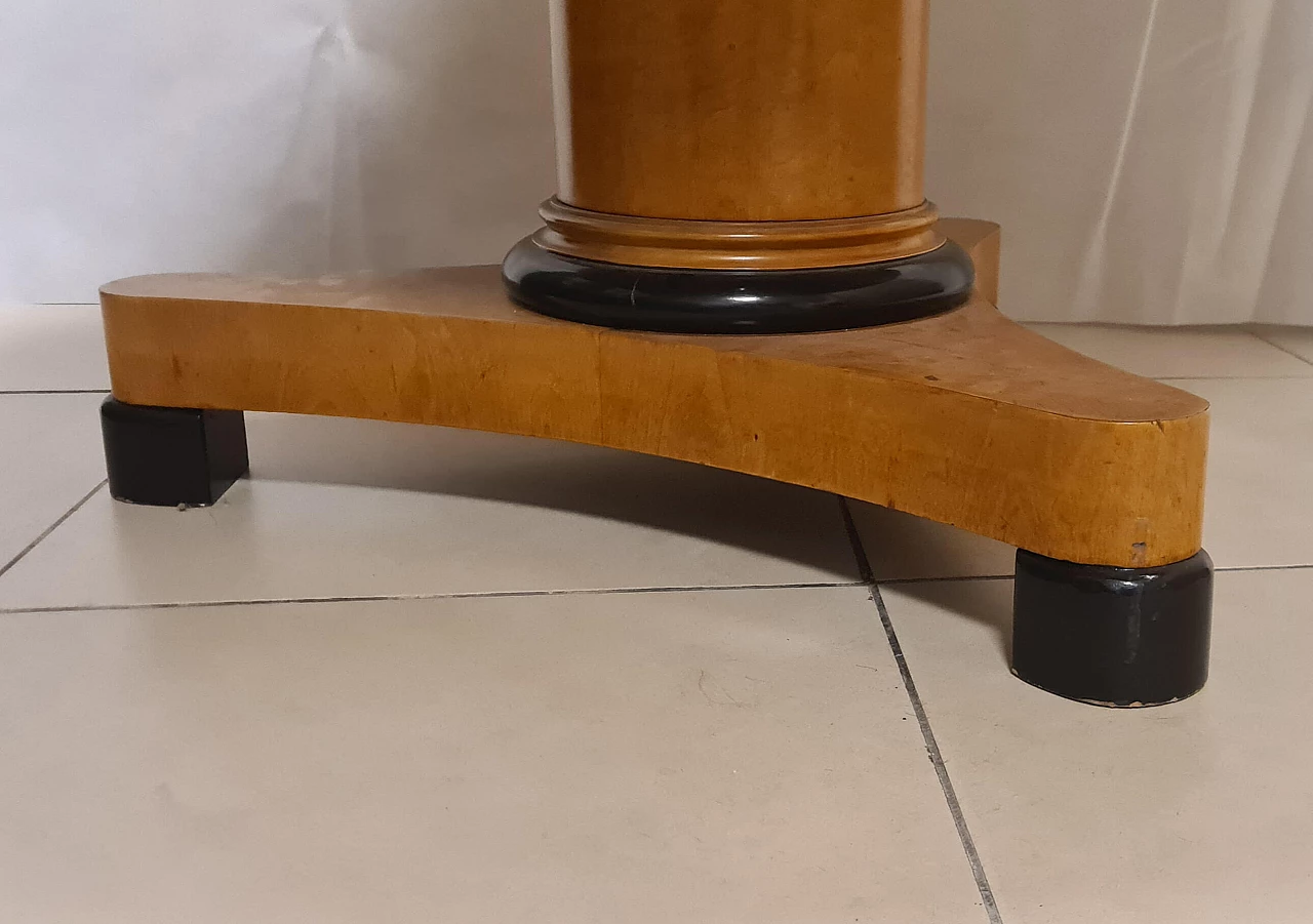 6 Sedie e tavolo allungabile Biedermeier in noce biondo, '800 3