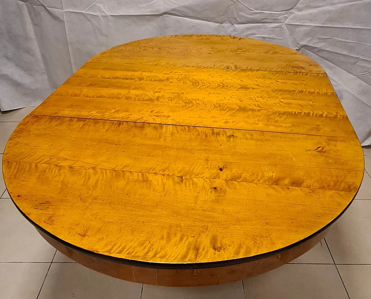 6 Sedie e tavolo allungabile Biedermeier in noce biondo, '800 6