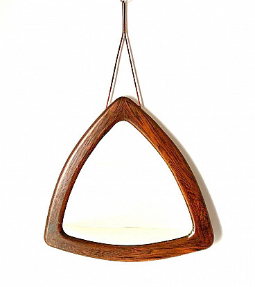 Triangular mirror with rosewood frame, 1960s