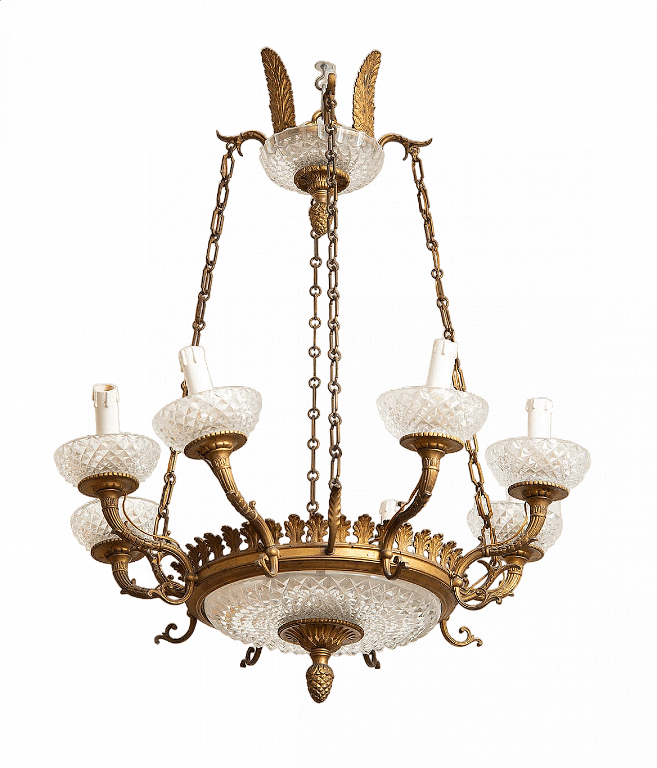 French Napoleon III gilded bronze and crystal chandelier, 19th century 5