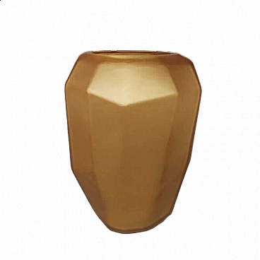 Vaso poliedrico in vetro di Murano di Dogi, anni '70