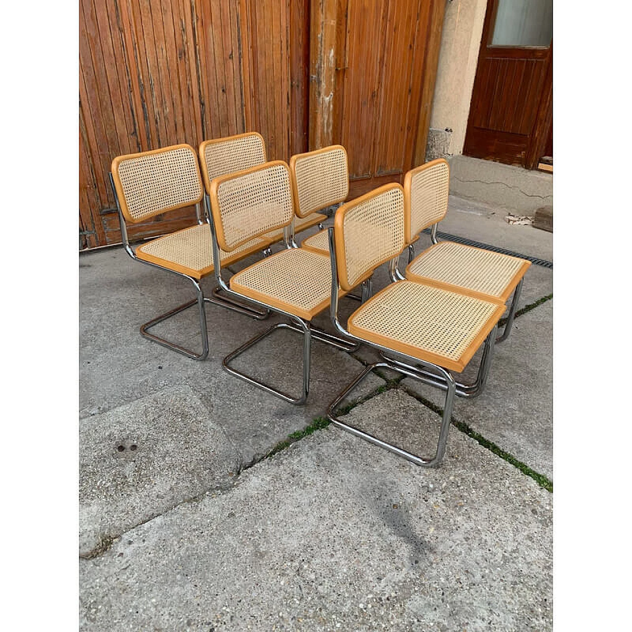 6 B32 Cesca chairs by Marcel Breuer, 1970s 1