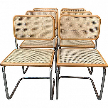 6 B32 Cesca chairs by Marcel Breuer, 1970s