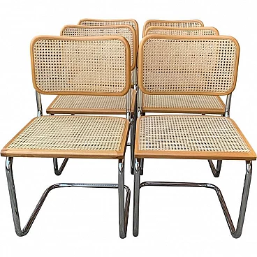 6 B32 Cesca chairs by Marcel Breuer, 1970s