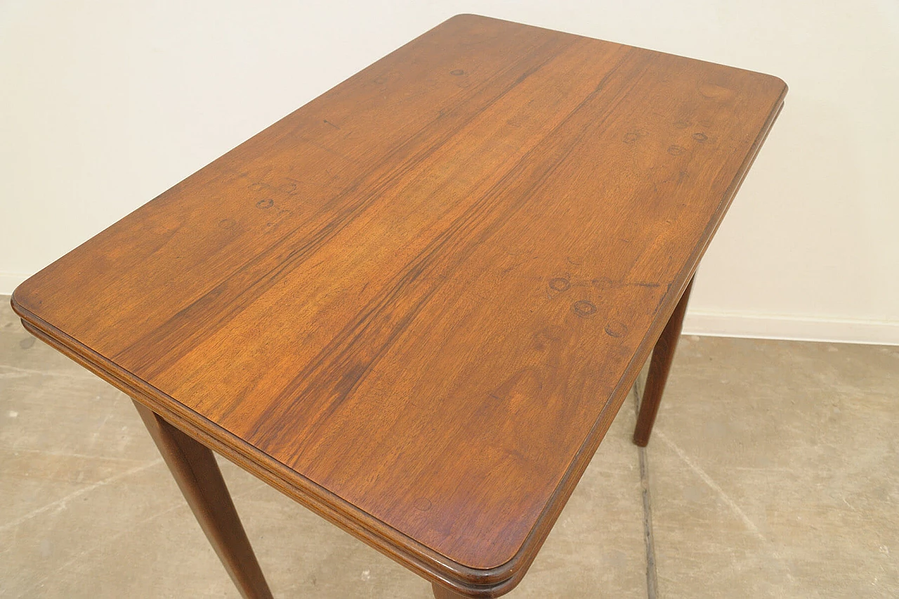 Czechoslovakian walnut coffee table with double shelf, 1950s 9