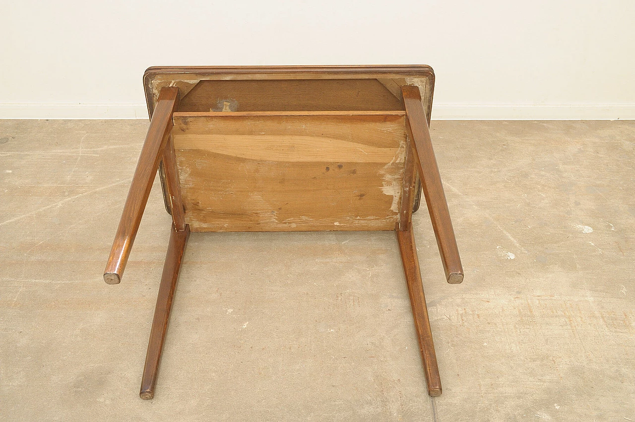 Czechoslovakian walnut coffee table with double shelf, 1950s 10