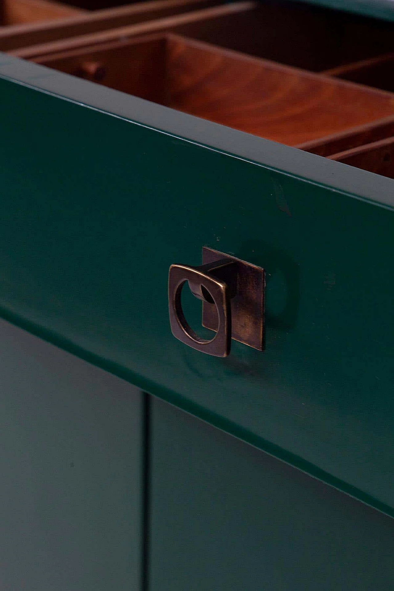 Credenza in legno laccato verde di Pierluigi Colli, anni '40 7