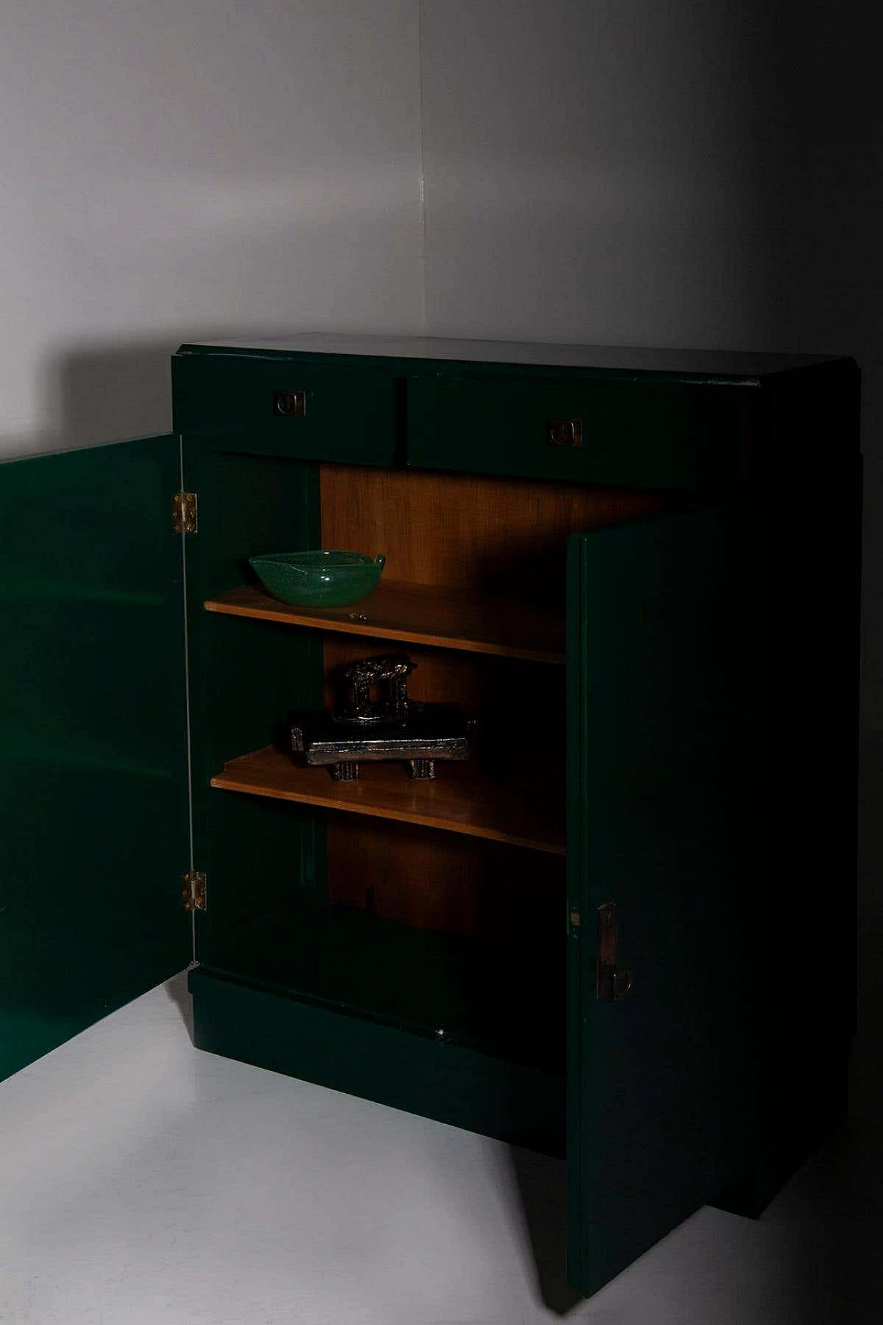 Credenza in legno laccato verde di Pierluigi Colli, anni '40 10