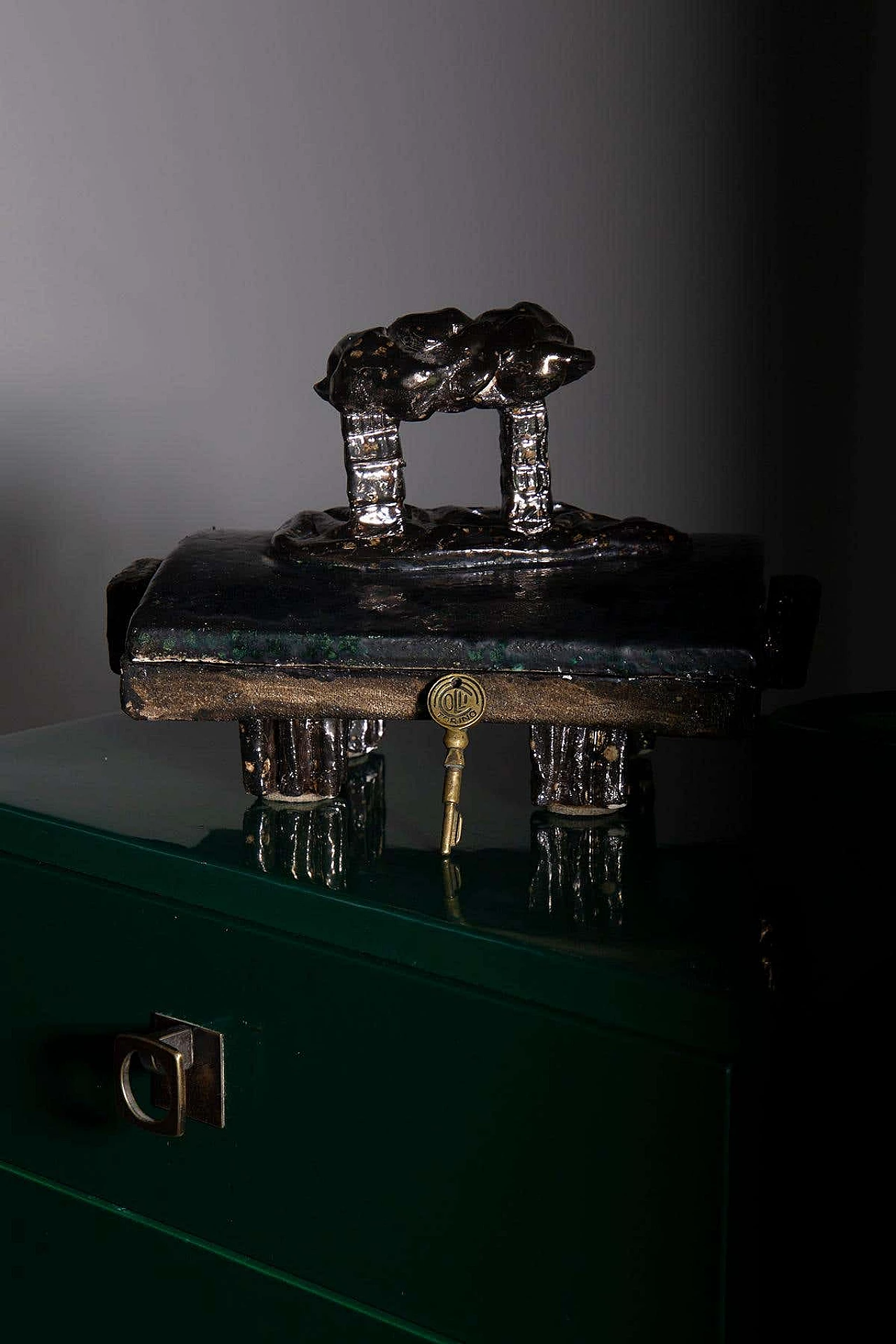 Credenza in legno laccato verde di Pierluigi Colli, anni '40 15