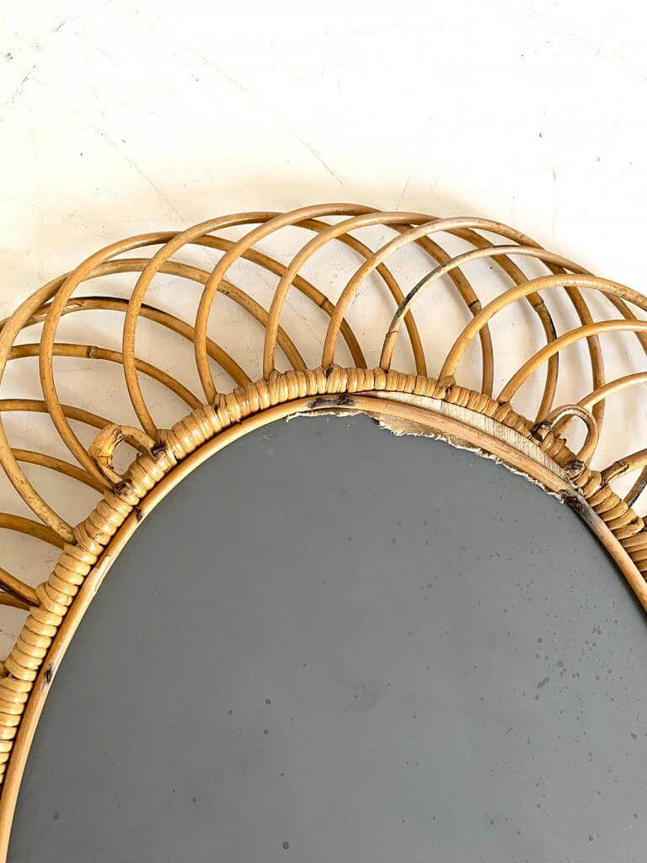 Specchio in bambù di Franco Albini per Bonacina, anni '60 1