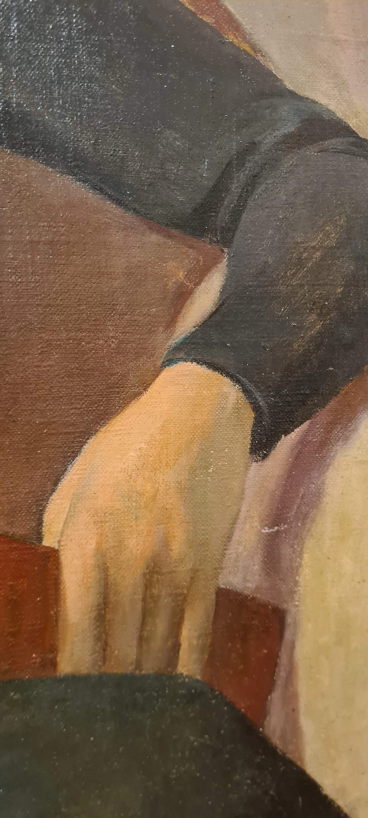 Ritratto di figura femminile seduta con libro, dipinto a olio su tela 8