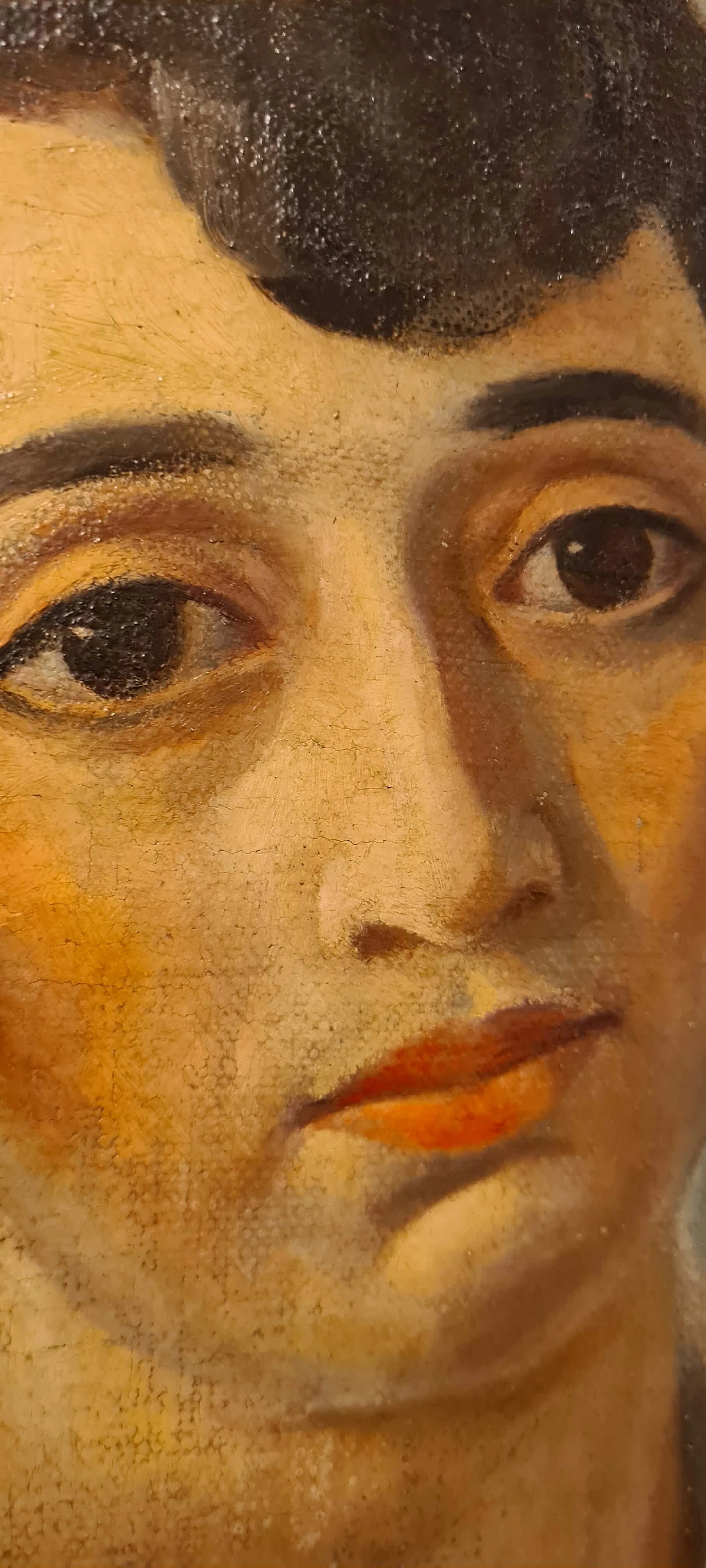 Ritratto di figura femminile seduta con libro, dipinto a olio su tela 10