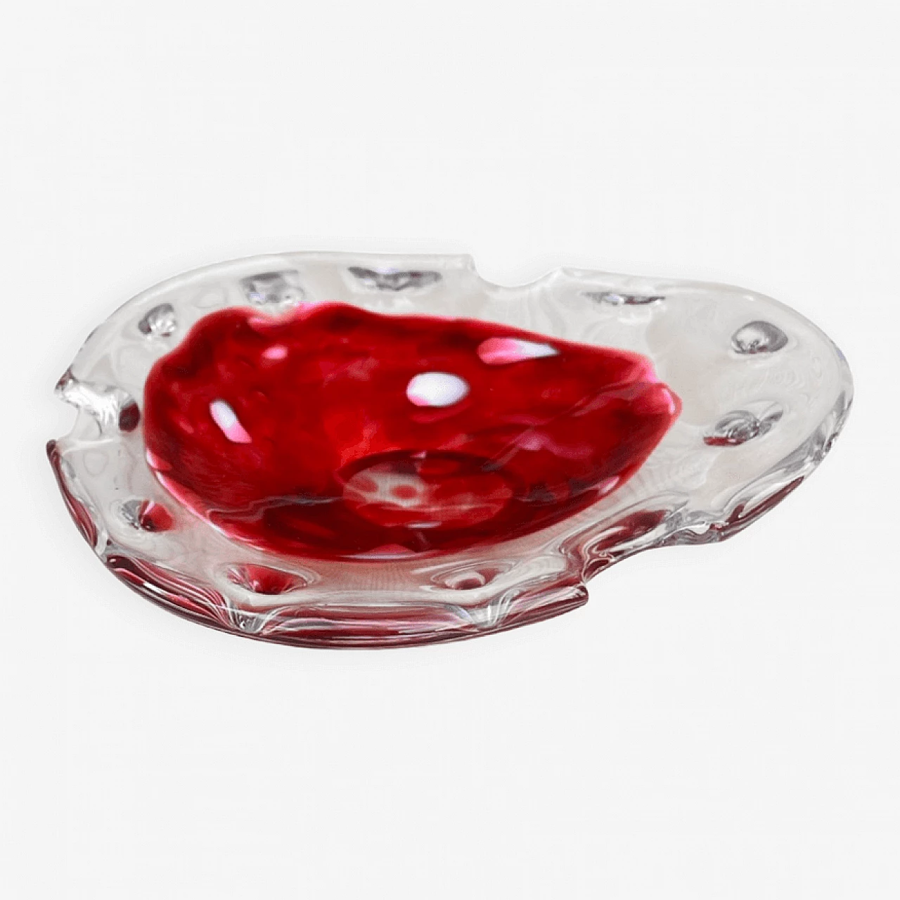 Murano glass ashtray in the shape of a leaf, 1970s 2